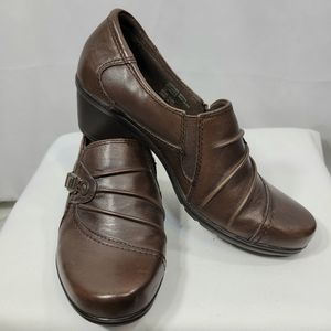 Earth Origins Roxanne Brown Leather Slip On Shoes Size 7M